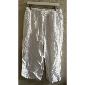 DKNY Pure White Linen Pants Women’s Size Medium
